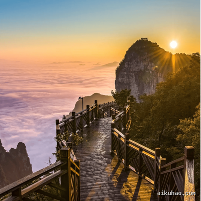 旅游张家界晚霞美景